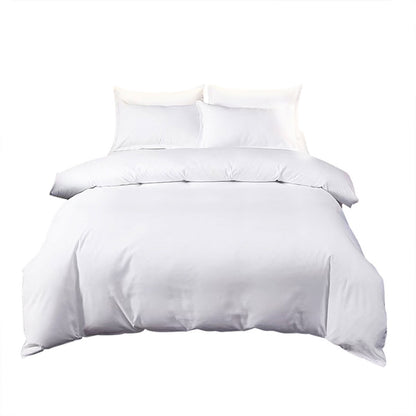 Hotel Quality White Duvet Cover Soft Fabric Bedding Set