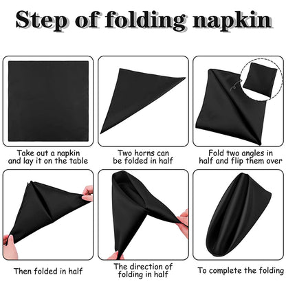 50 Pcs Polyester Square Cloth Napkins for Wedding Dining