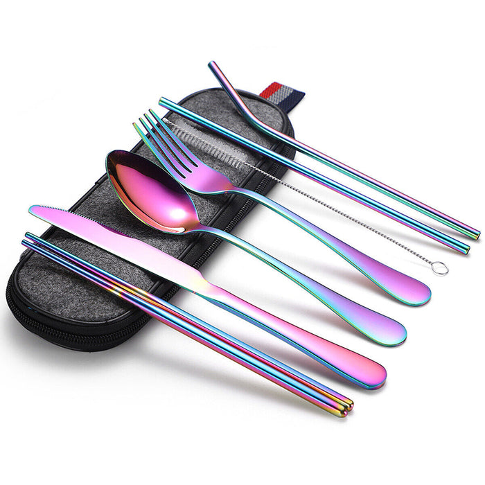 8 Pcs Stainless Steel Cutlery Set with Case