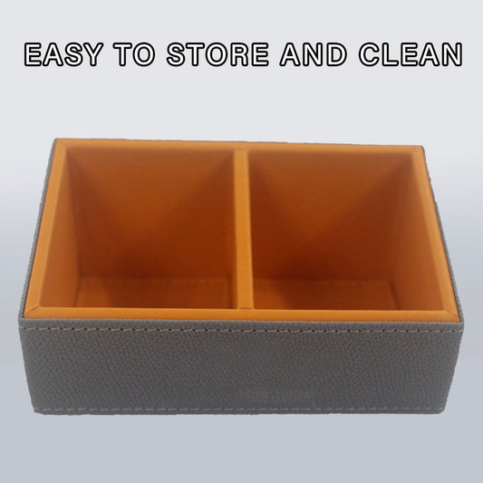Beveled Double Compartment Tea Caddy Hotel Organizer