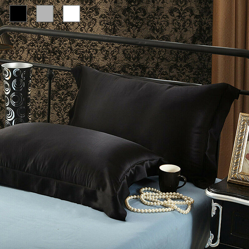 2X Satin Pillow Case Bedroom Pillowcase Cushion Covers Home Decor Luxury Slip AU