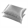2 Pcs Satin Pillowcases with 51 by 66cm Size — Silver