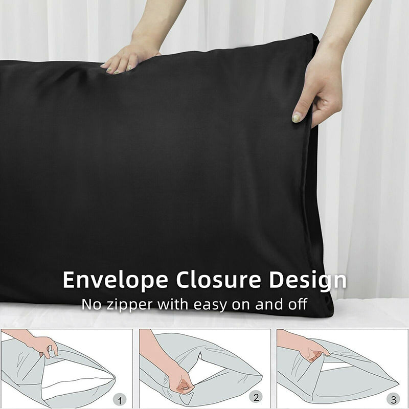 2X Satin Pillow Case Bedroom Pillowcase Cushion Covers Home Decor Luxury Slip AU