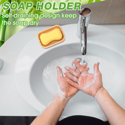 Bamboo Soap Box with Drainage for Bathroom Hotel Use