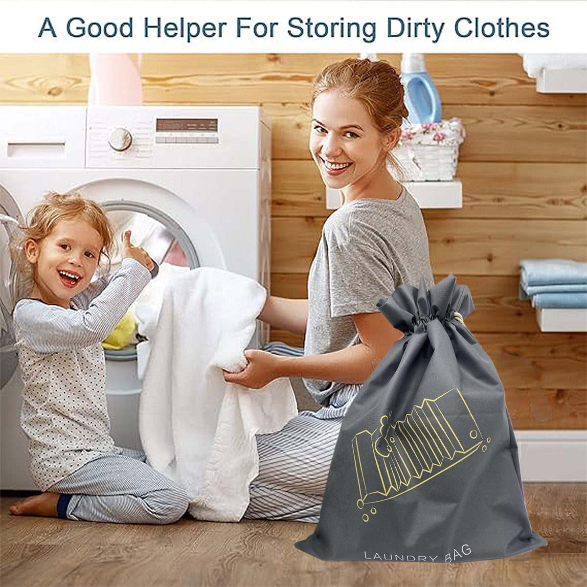 50pcs Large Drawstring Laundry Bags Travel Dirty Clothes