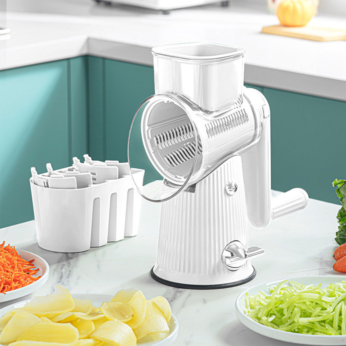 Multifunctional Vegetable Cutter Drum Slicer Kitchen Hand Cranked Grater Tool
