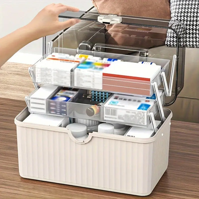 First Aid Storage Box with Rotating Lid Latch