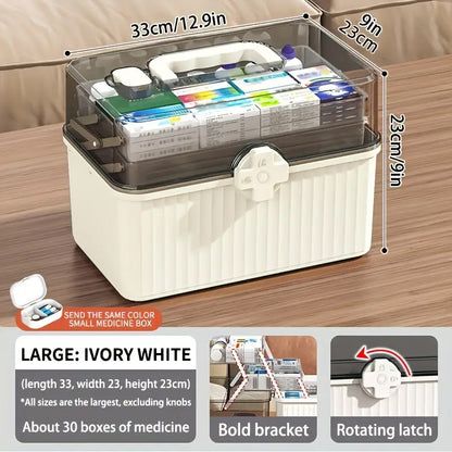 Large Capacity Medicine Cabinet Multi Layer Storage Box for Household First Aid