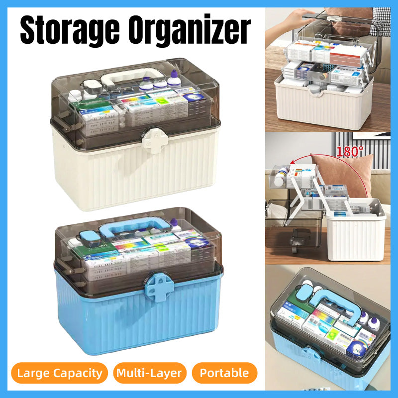 Large Capacity Medicine Cabinet Multi Layer Storage Box for Household First Aid