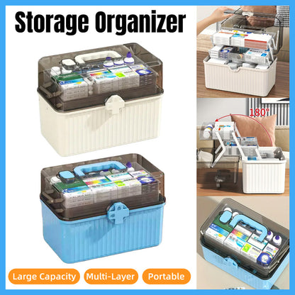 Large Capacity Medicine Cabinet Multi Layer Storage Box for Household First Aid