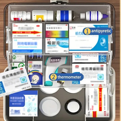 Large Capacity Medicine Cabinet Multi Layer Storage Box for Household First Aid