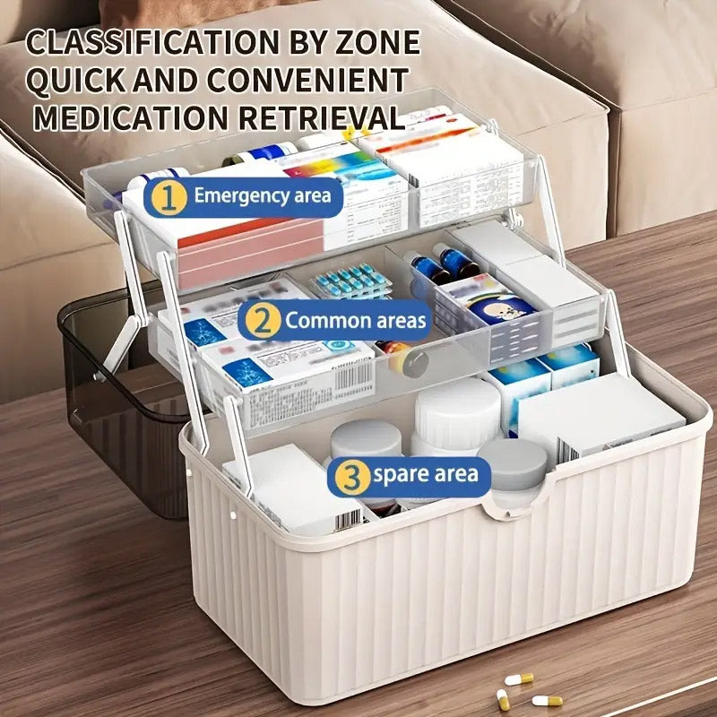 Large Capacity Medicine Cabinet Multi Layer Storage Box for Household First Aid