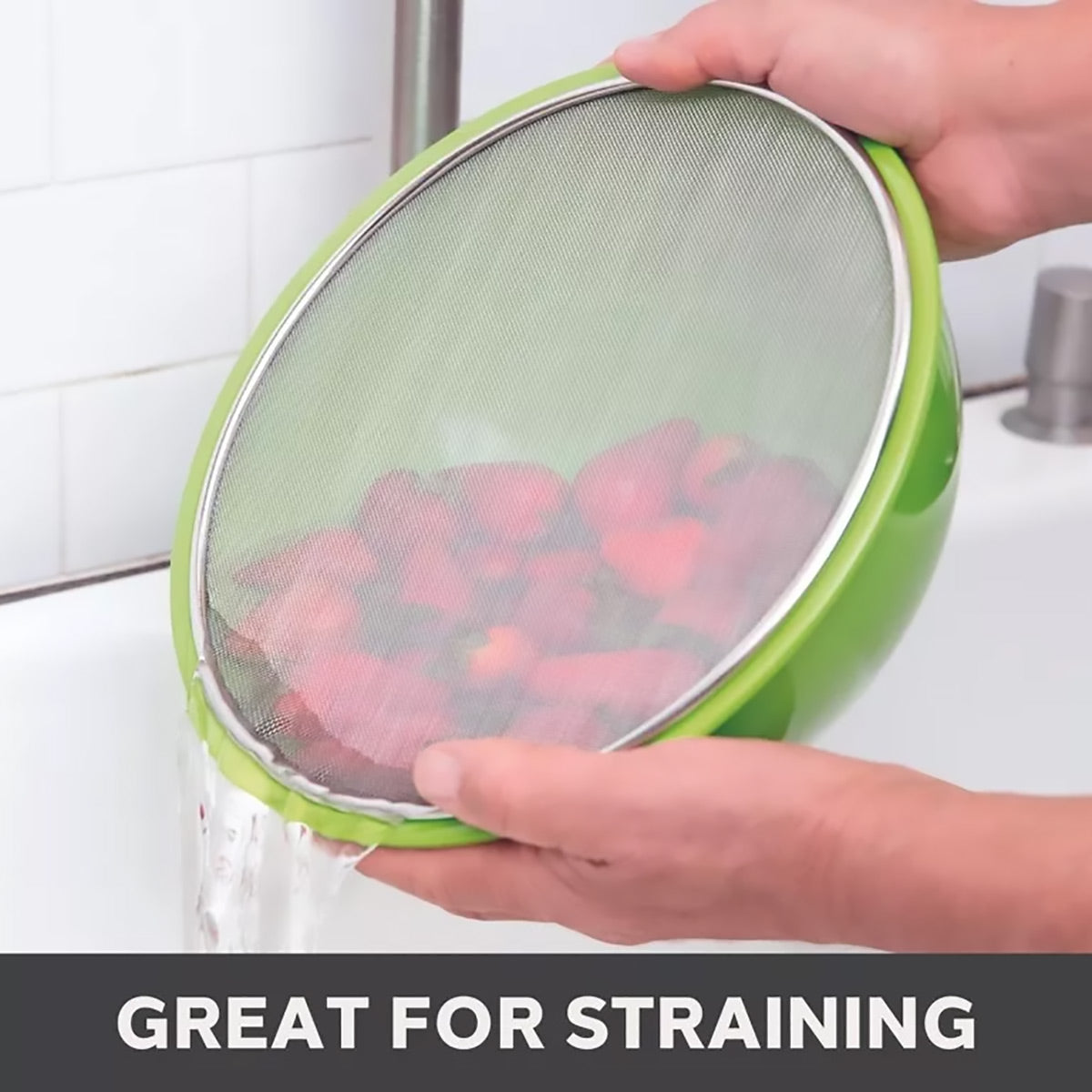 Stainless Steel Splatter Screen for Frying Pan with Wooden Handle