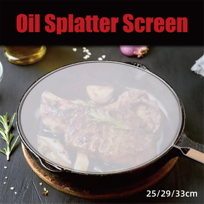 Stainless Steel Splatter Screen for Frying Pan with Wooden Handle