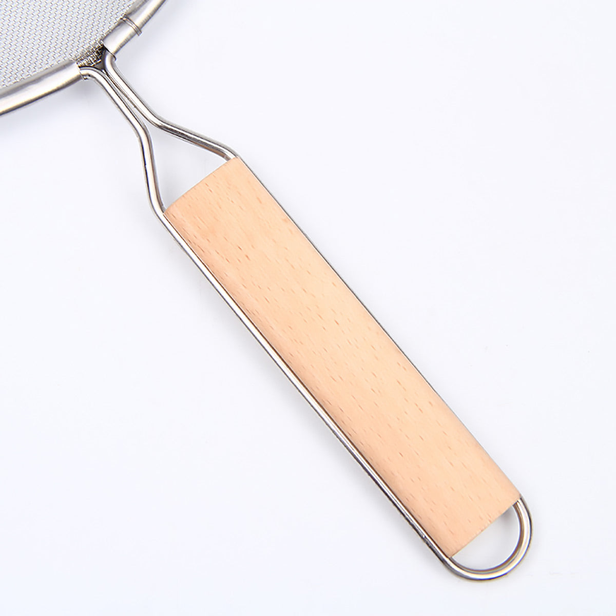 Stainless Steel Splatter Screen for Frying Pan with Wooden Handle