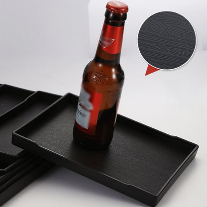 12 Pcs Rectangular Plastic Serving Tray 24x18cm Non-Slip