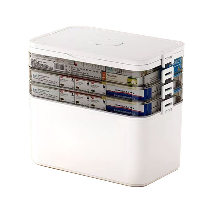 First Aid Storage Box with Stacking Layers