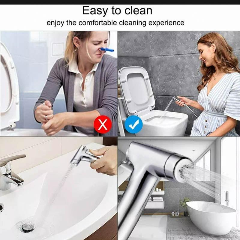 Handheld Shower Head Set with Hose and Bracket – Product View 9