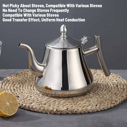 Thickened Stainless Steel Teapot Kettle with Built-in Strainer