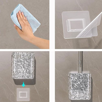 Corrugated Toilet Brush Wall Mounted Hanging Toilet Cleaning Tool No Dead Angle