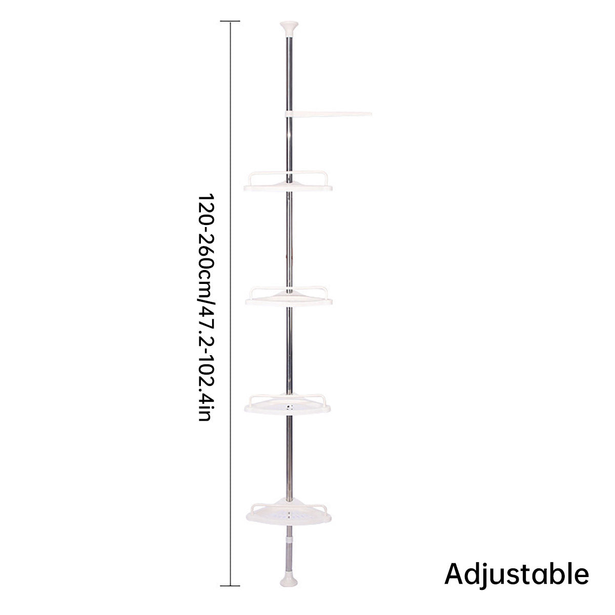 Retractable Tripod Bathroom Storage Shelf Tension Rod
