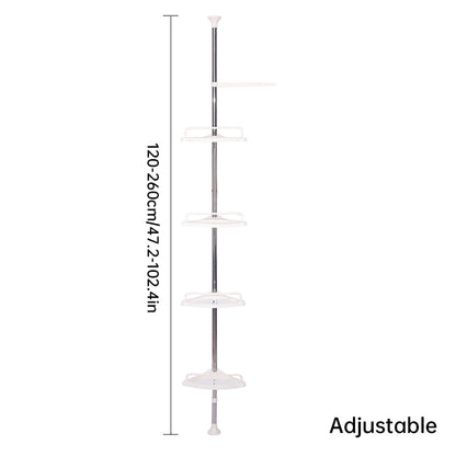 Retractable Tripod Bathroom Storage Shelf Tension Rod