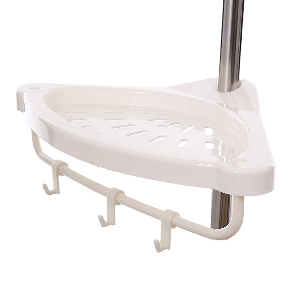 Retractable Tripod Bathroom Storage Shelf Tension Rod