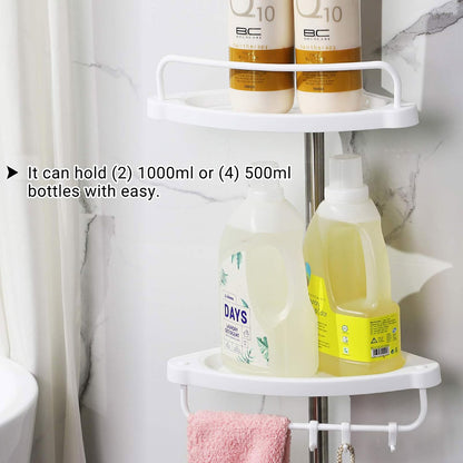 Retractable Tripod Bathroom Storage Shelf Tension Rod