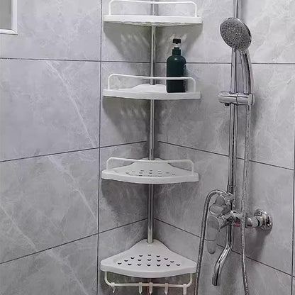 Retractable Tripod Bathroom Storage Shelf Tension Rod