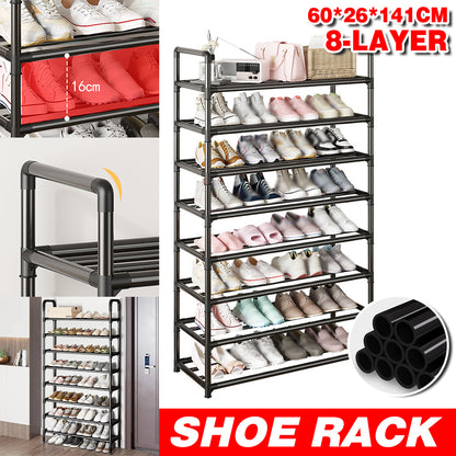8 Tier Shoe Rack Large Capacity 24 Pair Tall Shoe Organizer Sturdy Storage AU