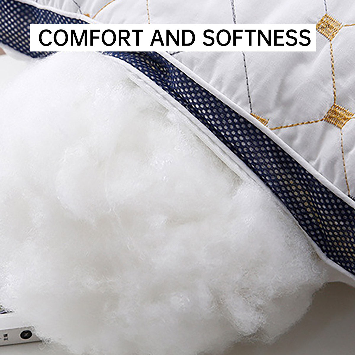 High Rebound Polyester Fibre Pillow 74x48cm Washable Bed Cushion