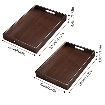Bamboo Tea Tray Rectangular Walnut Colour Fruit Bread Serving Plate