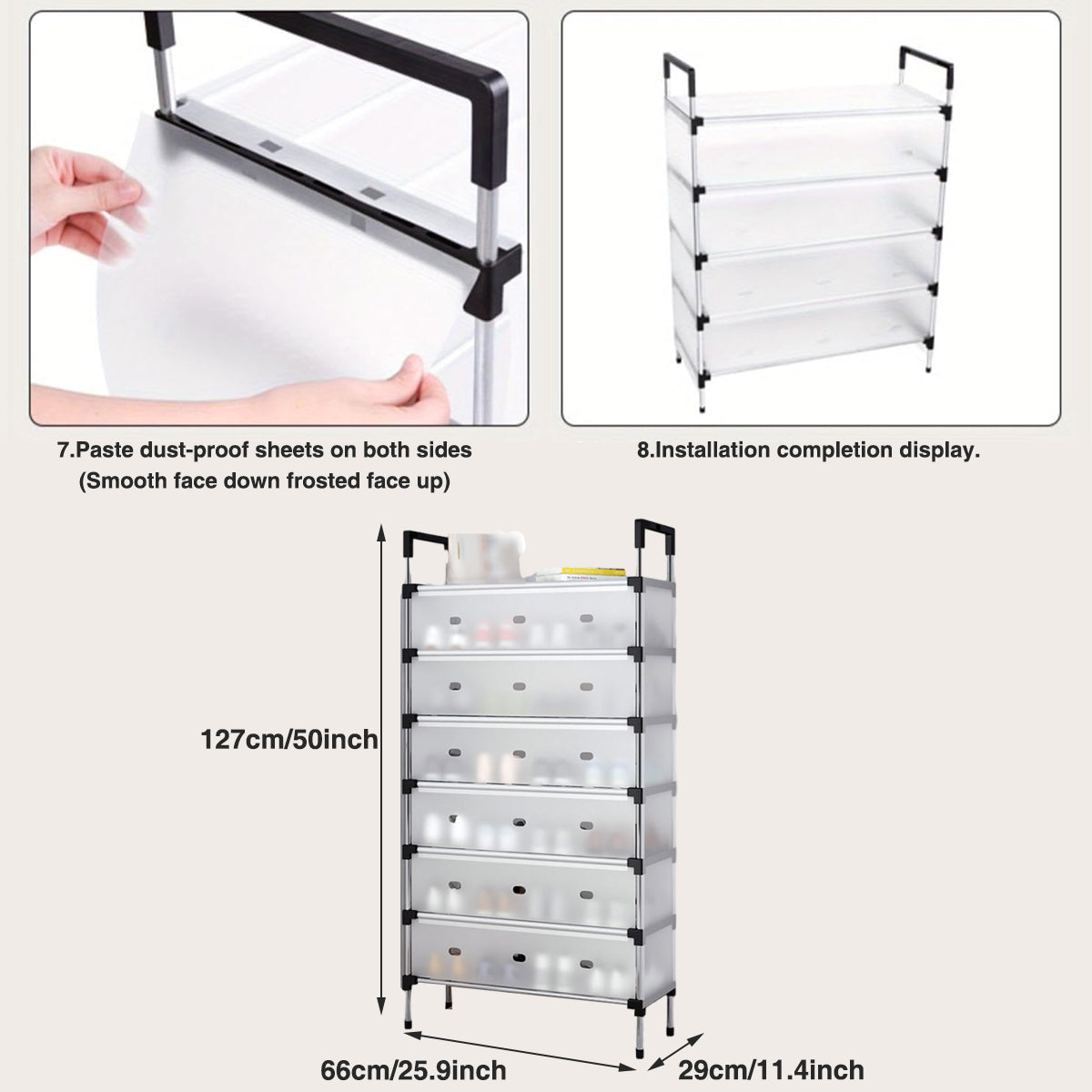 7Tier Shoe Rack Storage Organizer Stand Shelves Adjustable Shoes Holder for Home