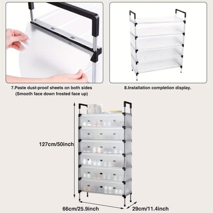 7Tier Shoe Rack Storage Organizer Stand Shelves Adjustable Shoes Holder for Home