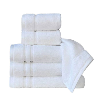 6pcs White Cotton Hotel Bath Towels Soft Absorbent for Spa Bathroom
