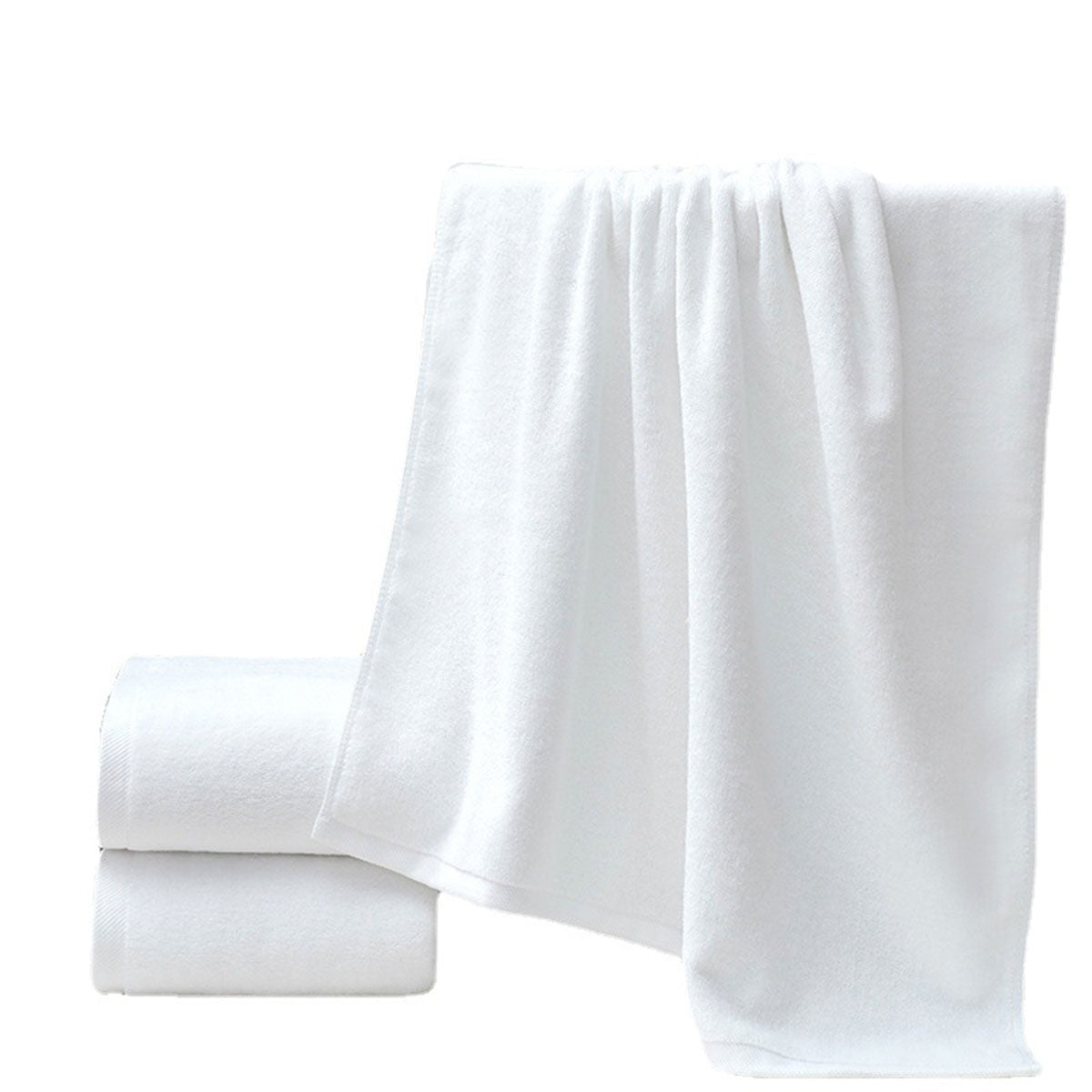 6pcs White Cotton Hotel Bath Towels Soft Absorbent for Spa Bathroom