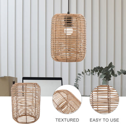Vintage Rattan Woven Pendant Lampshade Boho Ceiling Light