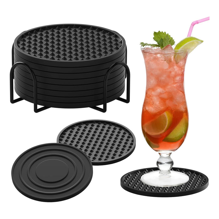 6 Pcs Silicone Coasters with Raised Texture