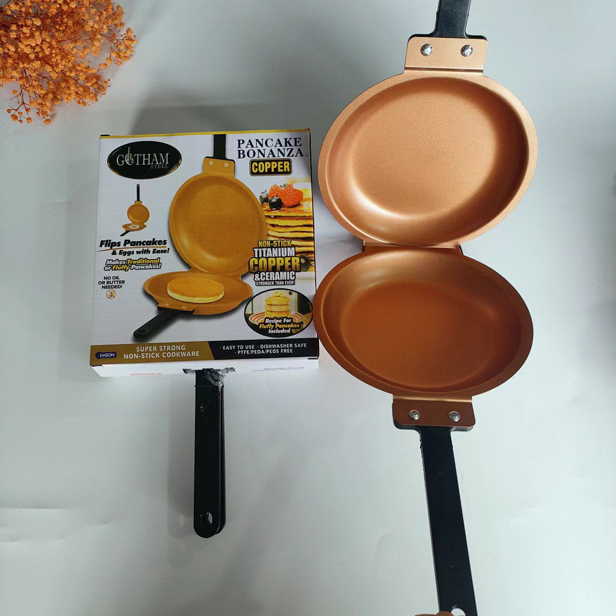 Double Sided Folding Skillet Cake Pan Frying Pan Cooking Pan Kitchen for Pancake