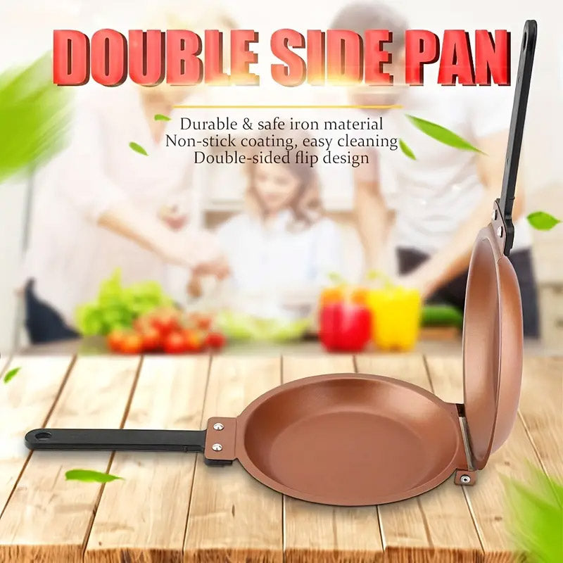Double Sided Folding Skillet Cake Pan Frying Pan Cooking Pan Kitchen for Pancake