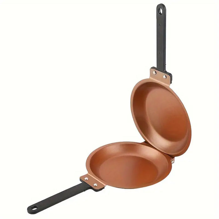 Double Sided Frying Pan with Folding Hinge