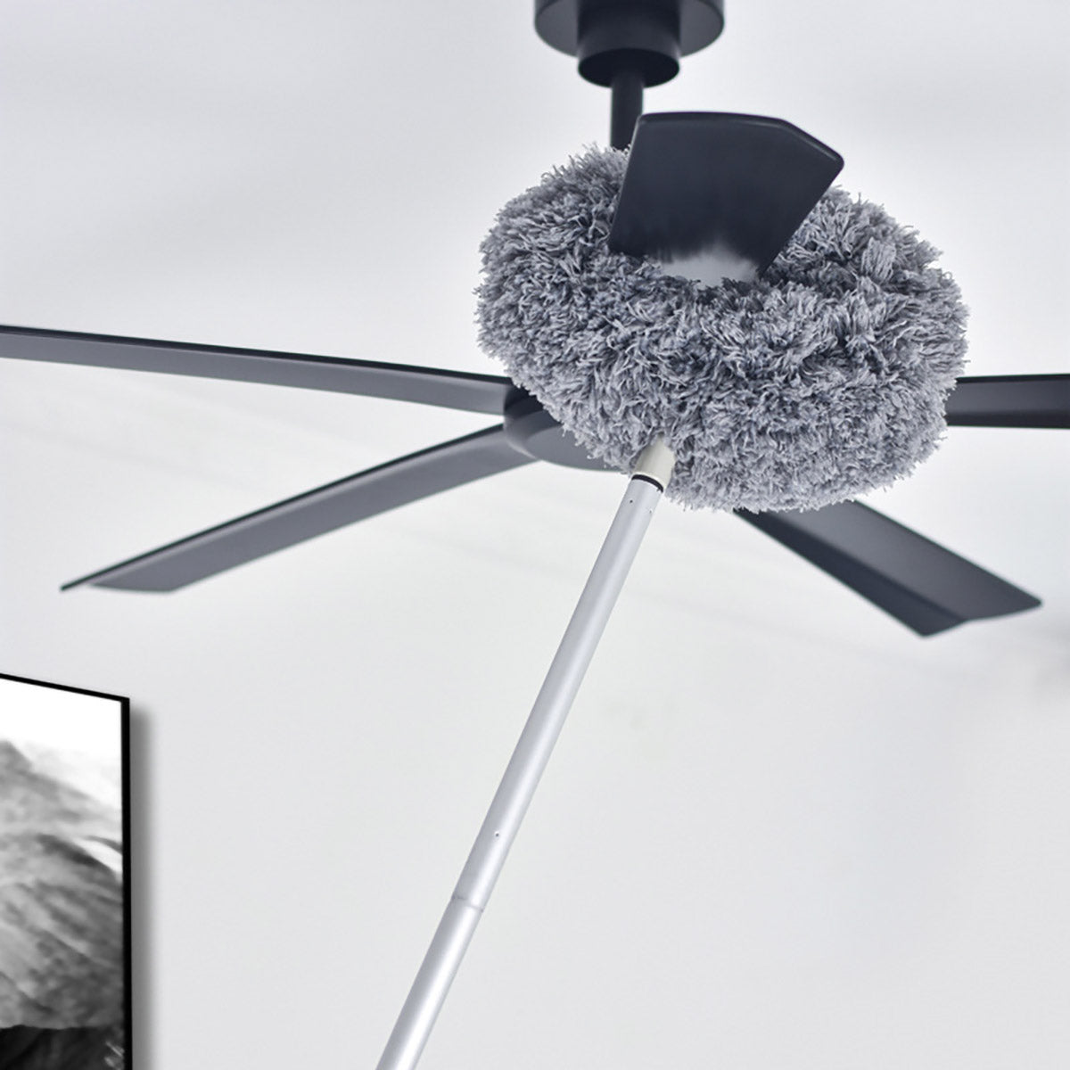 Extendable and Assembled Ceiling Duster Round Brush Dust Sweeper Cleaning Tool