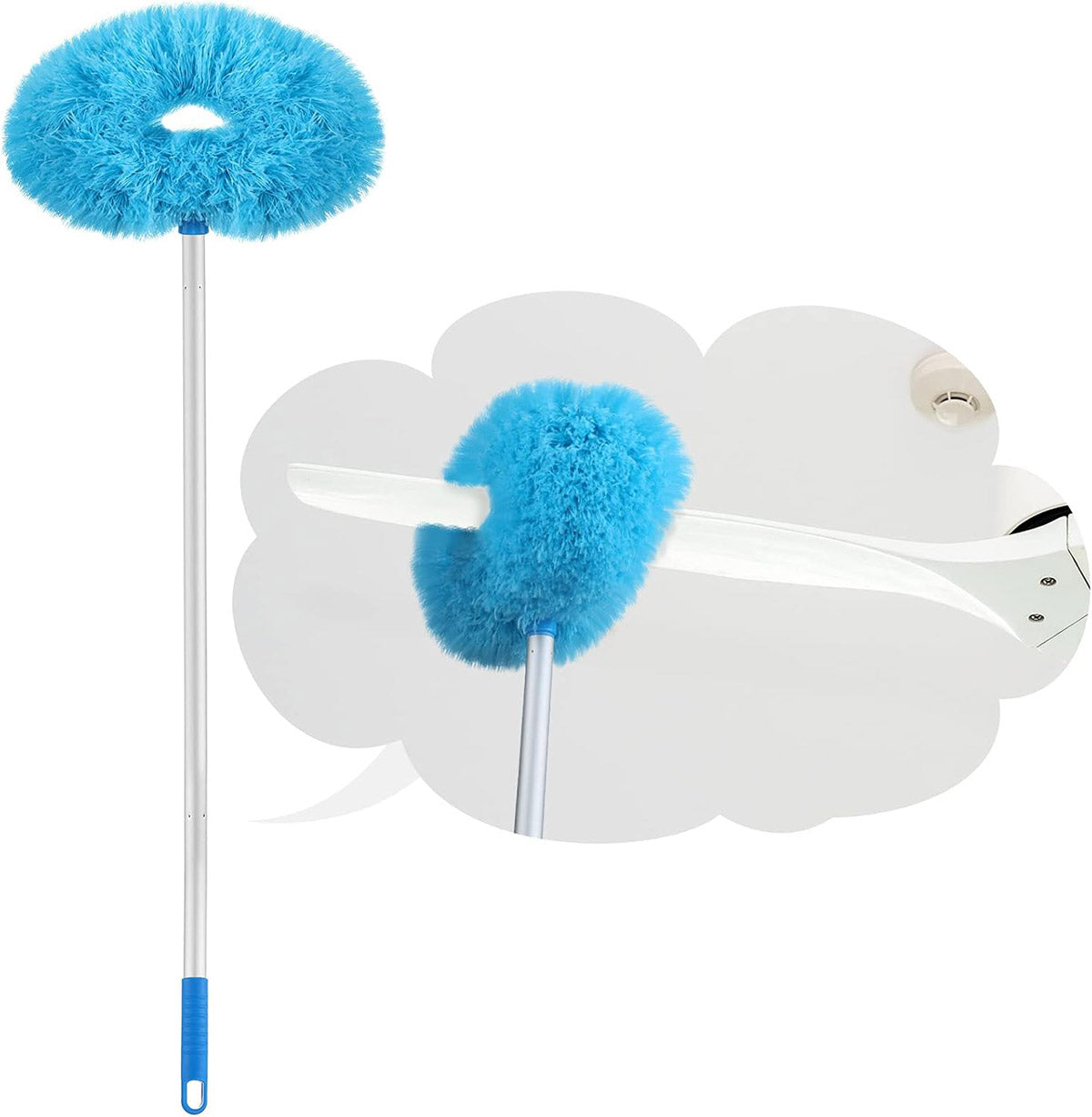 Extendable and Assembled Ceiling Duster Round Brush Dust Sweeper Cleaning Tool