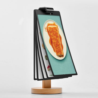 Wooden Tabletop Menu Holder Stand 20x10cm for Restaurant