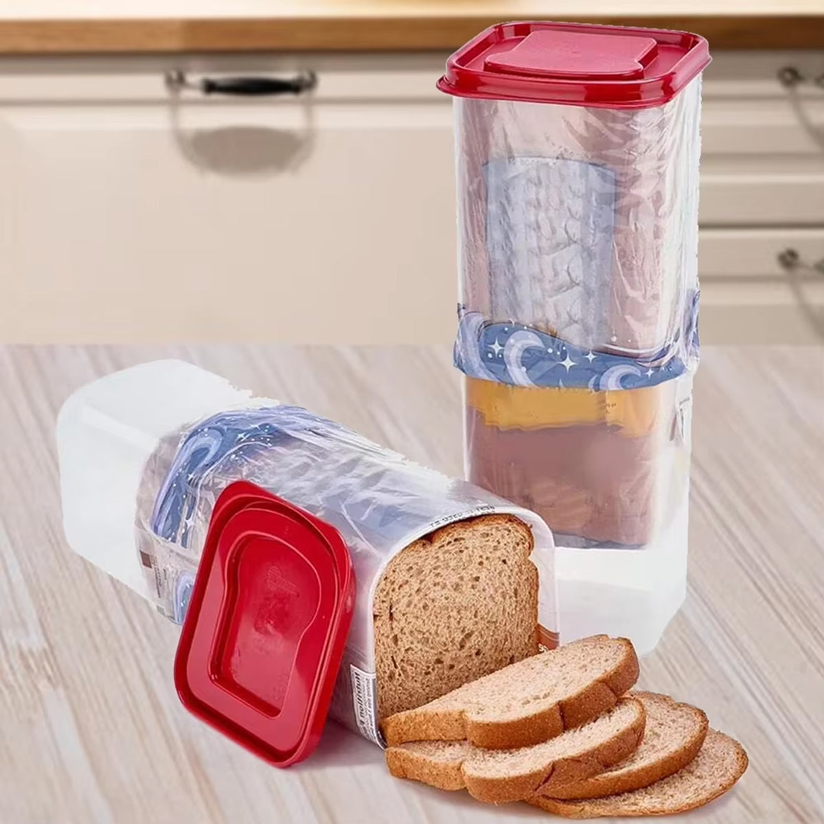Bread Keeper Loaf Storage Container Vertical Bread Box Bin with Sealed Lid