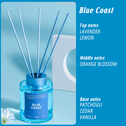 5 Pcs 120ml Scented Reed Diffuser Set Flame-Free Rattan