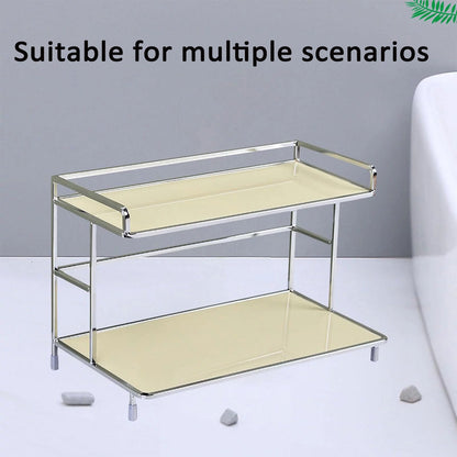 Kitchen Bathroom Desktop Storage Rack Water Cup Holder Cosmetic Iron Shelf  AU
