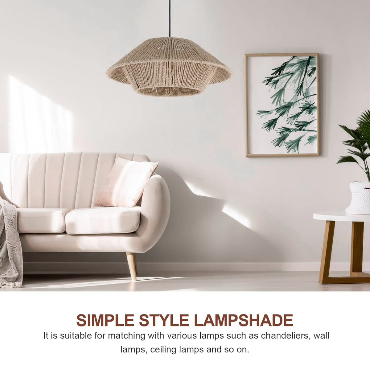 Woven Paper Rope Lampshade for Ceiling Pendant Light