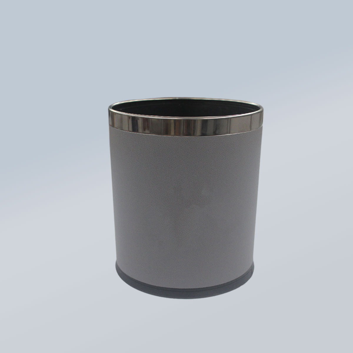 Leather Wastebasket with Metal Lining for Hotel and Office