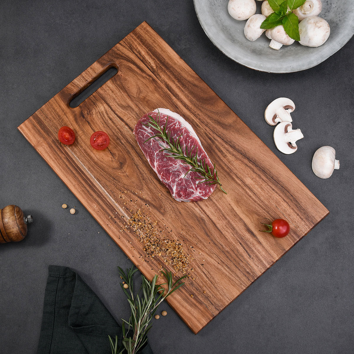 Large Hardwood Chopping Cutting Board Kitchen Steak Deli Meat Food Household